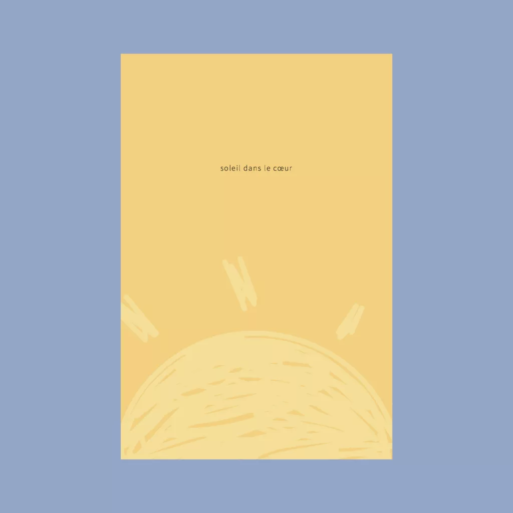 papeterie colorée qui représente le soleil dans le coeur boutique en ligne jaune soleil