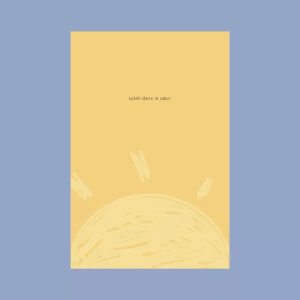 papeterie colorée qui représente le soleil dans le coeur boutique en ligne jaune soleil