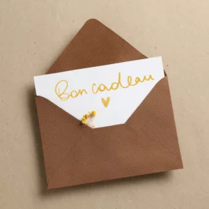 Blank card in brown envelope with yellow flowers 2026 09 25 00 26 54 utc